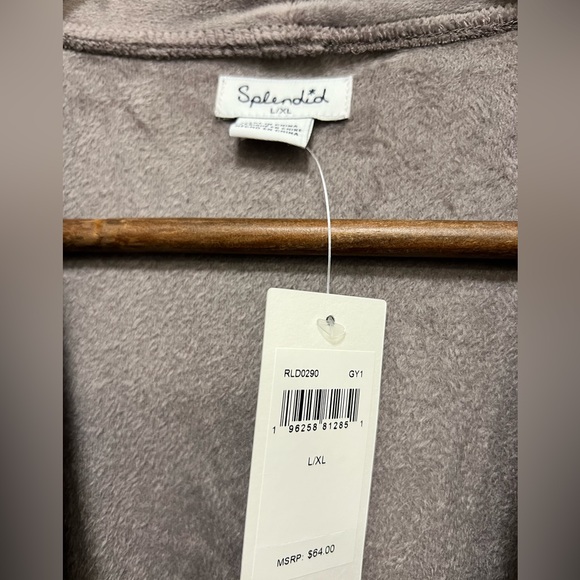 NWT Splendid Velour Short Robe in Mauve - Picture 7 of 8